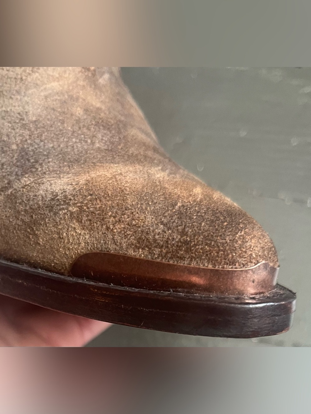 Ariat Shiloh Dark Ginger Suede Western Chelsea Heeled Boots - Picture 2 of 13